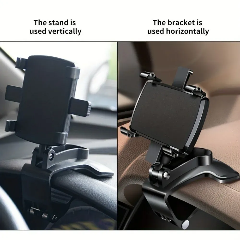360° Rotating Universal Dashboard Car Phone Holder Mount for iPhone Samsung Xiaomi - Portable GPS Navigation Stand with Silicone Protection thumbnail 3
