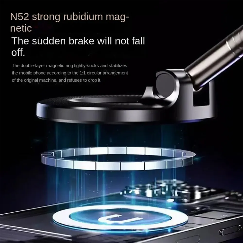 Universal Magnetic Car Phone Holder with 360° Rotation and Strong Vacuum Suction Cup for Secure Navigation Mount thumbnail 4