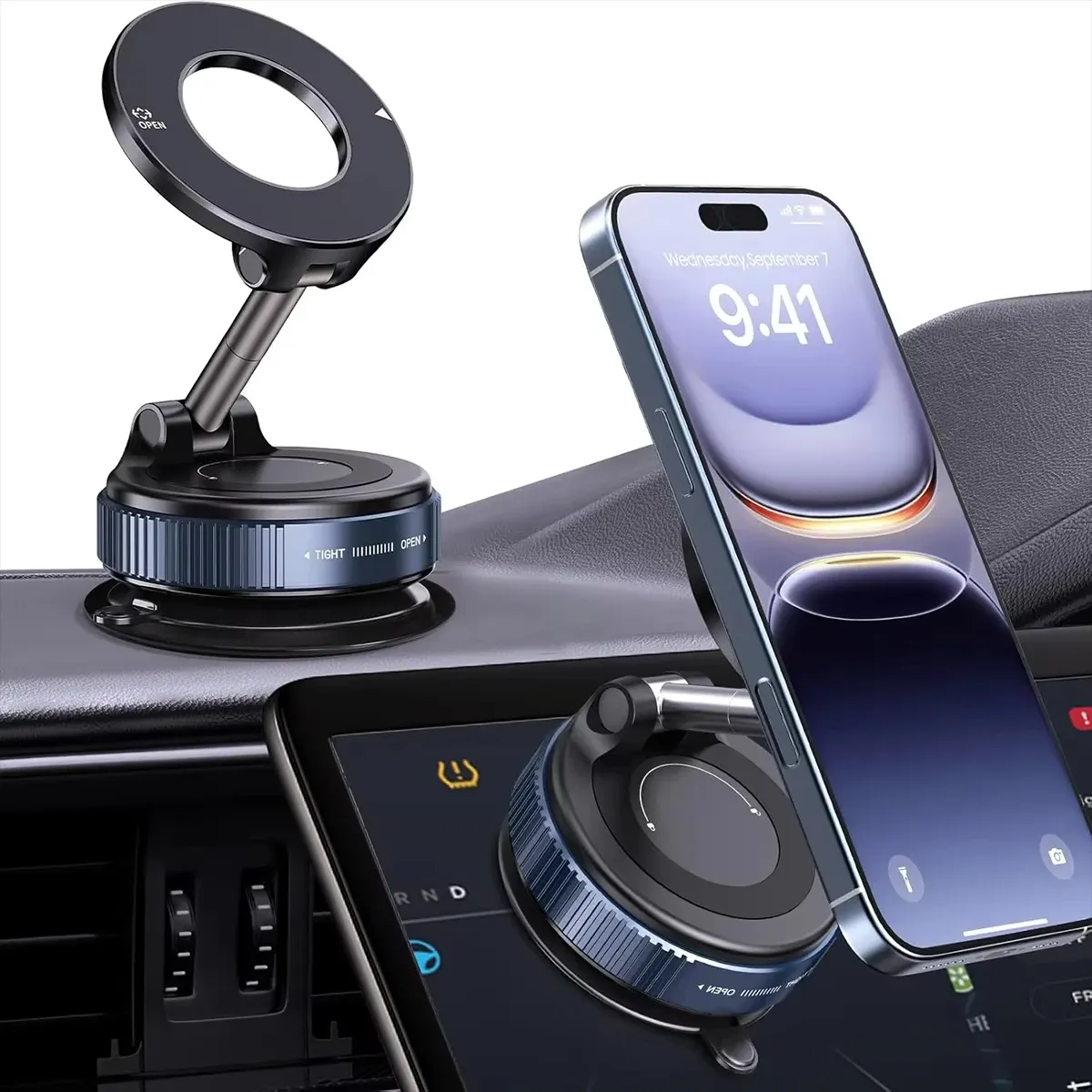 Universal Magnetic Car Phone Holder with 360° Rotation and Strong Vacuum Suction Cup for Secure Navigation Mount thumbnail 6