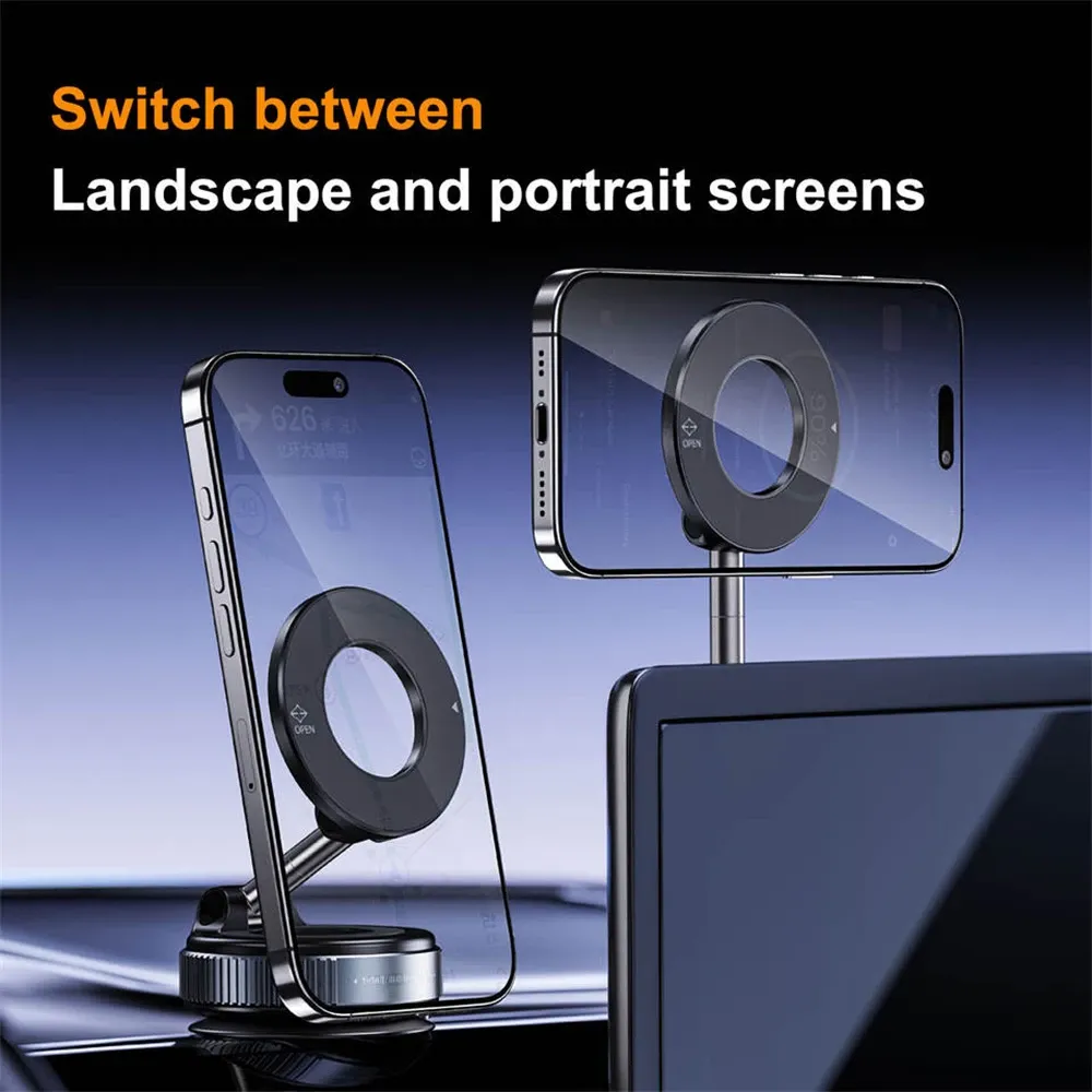 Universal Magnetic Car Phone Holder with 360° Rotation and Strong Vacuum Suction Cup for Secure Navigation Mount showcase 4