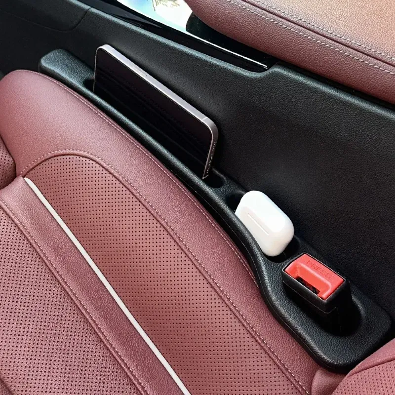 Universal Black Car Seat Gap Filler & Organizer - Leak-Proof Side Seam Plug Strip with Phone Holder Pouch for All Car Models thumbnail 4
