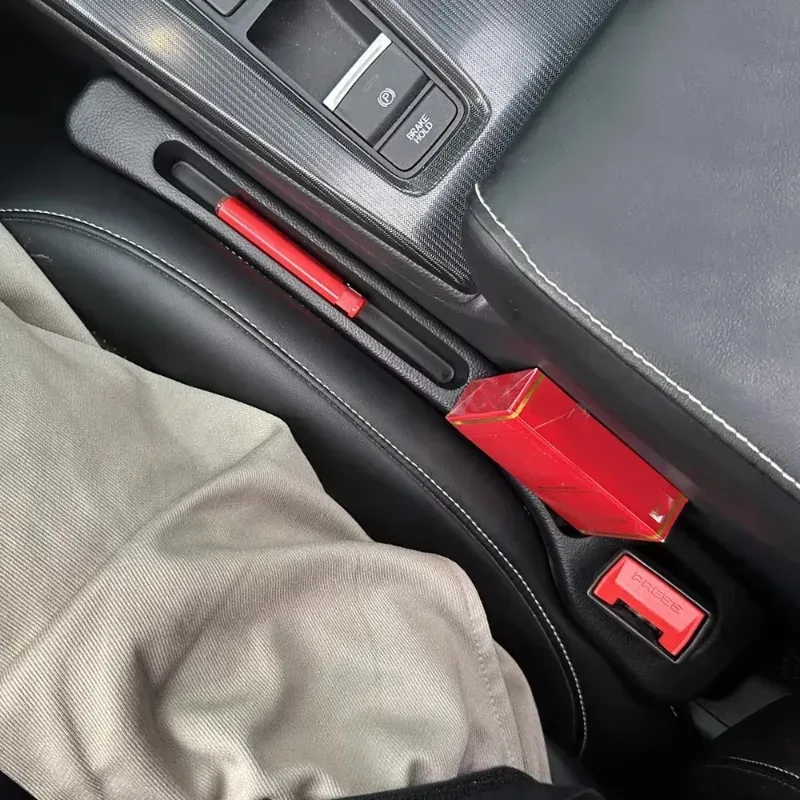Universal Black Car Seat Gap Filler & Organizer - Leak-Proof Side Seam Plug Strip with Phone Holder Pouch for All Car Models thumbnail 3