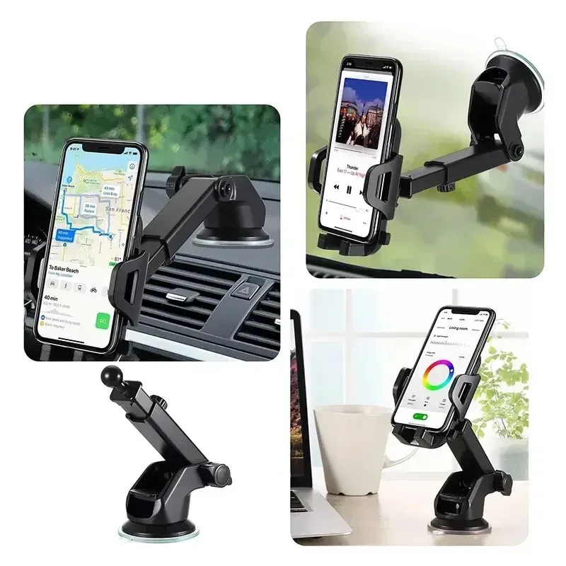 360° Rotatable Car Phone Mount Holder - Universal Windshield Suction Cup & Air Vent Stand for All Cellphones - Secure Stable Grip for Drivers thumbnail 5