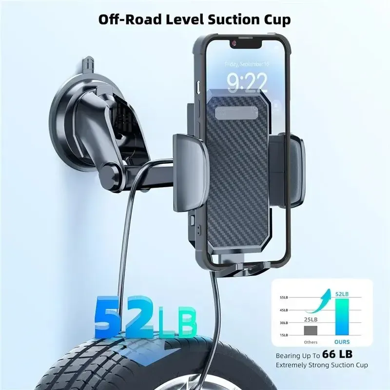 360° Rotatable Car Phone Mount Holder - Universal Windshield Suction Cup & Air Vent Stand for All Cellphones - Secure Stable Grip for Drivers showcase 8