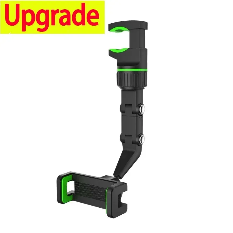 360° Rotatable Universal Car Phone Holder Mount - Adjustable Rearview Mirror Seat Clip Bracket for All Smartphones