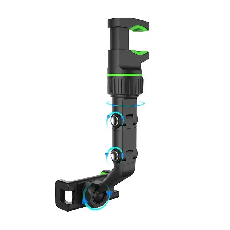 360° Rotatable Universal Car Phone Holder Mount - Adjustable Rearview Mirror Seat Clip Bracket for All Smartphones thumbnail 5