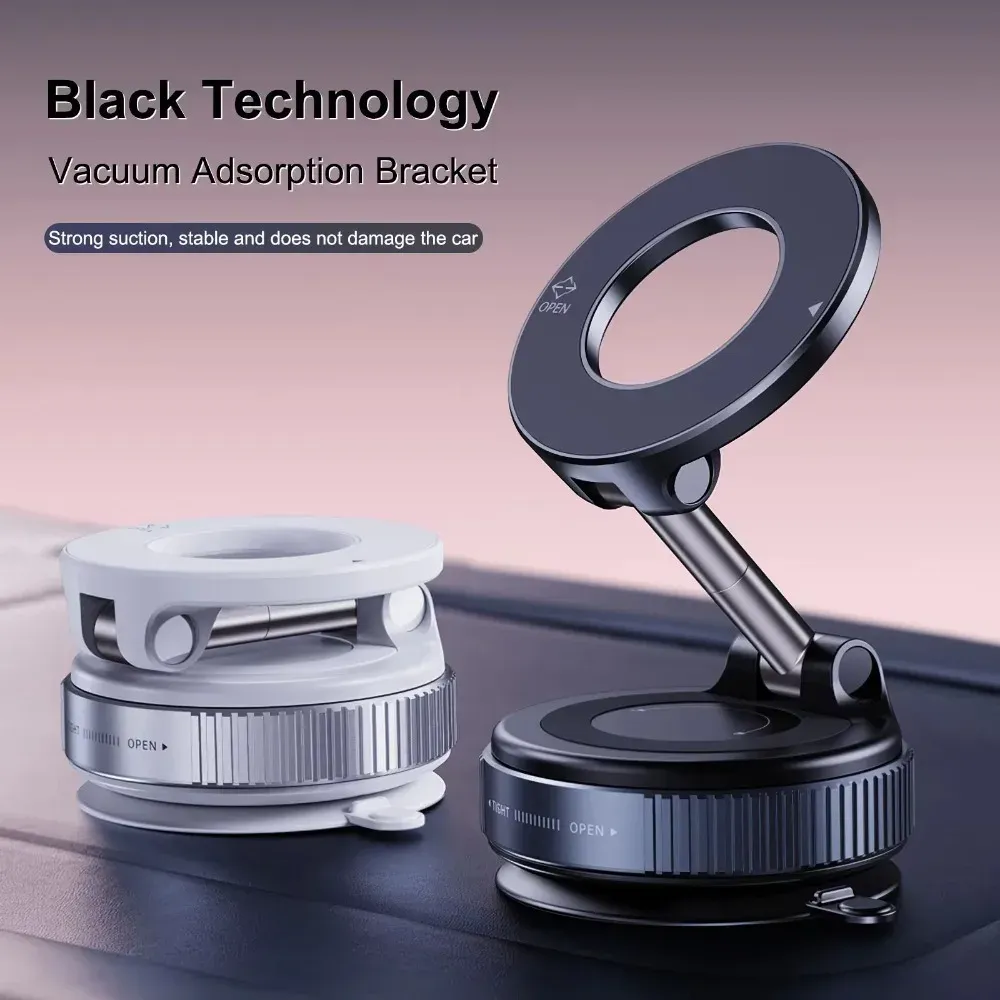 Universal Magnetic Car Phone Holder Mount with 360° Rotation, Mechanical Vacuum Suction Cup, Durable Metal Construction for Secure Navigation showcase 9