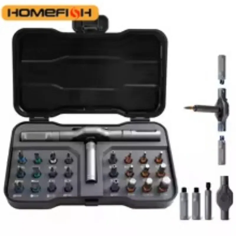 24-in-1 Multifunction Ratchet Screwdriver Set with Magnetic Bits for Home PC Computer Desk Repair - Versatile Household Tool Kit