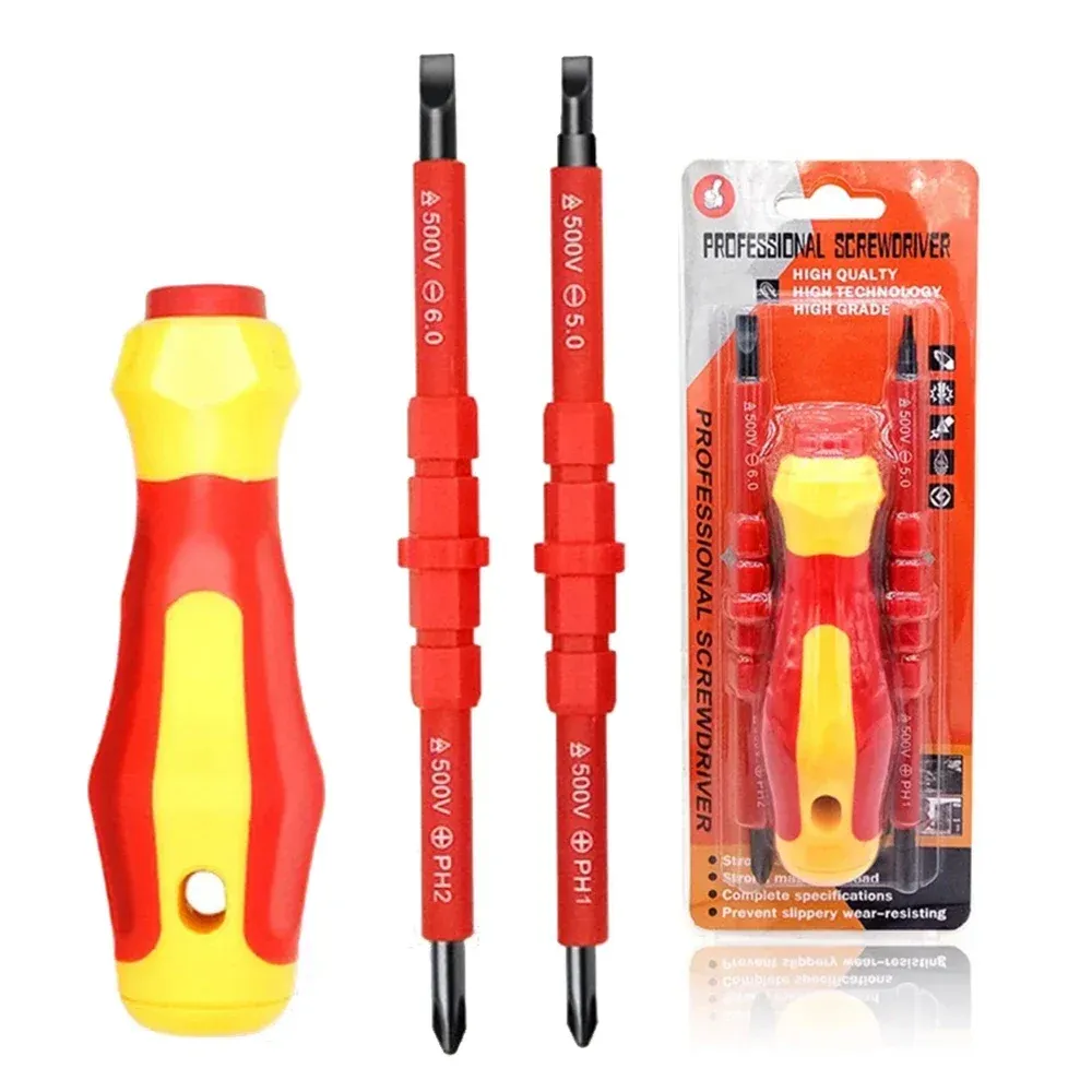 3Pcs Multi-Purpose Electrician Screwdriver Set with Magnetic Tip, PH1 PH2 Slotted Bits, Ergonomic Handle for Home & Professional Use thumbnail 2