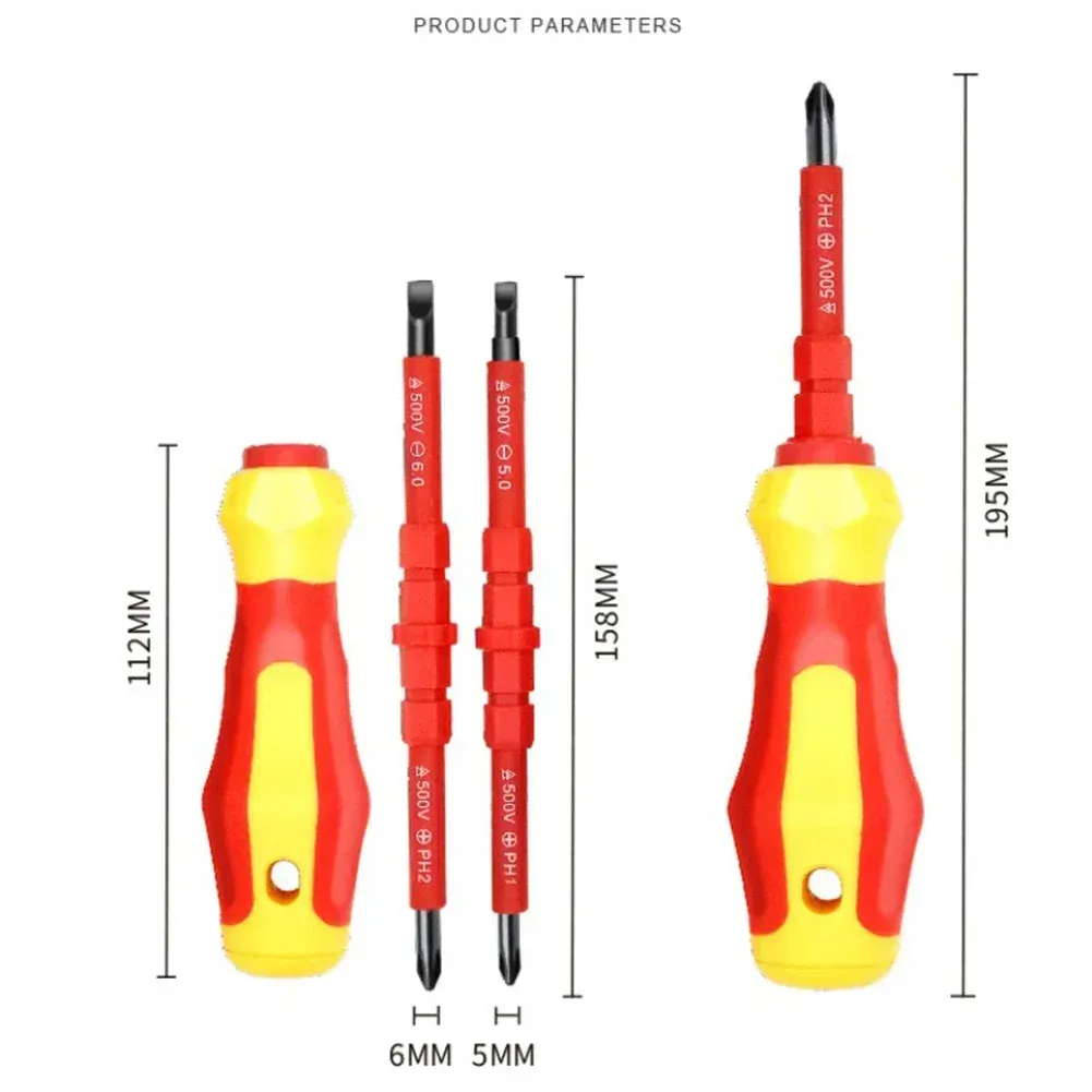 3Pcs Multi-Purpose Electrician Screwdriver Set with Magnetic Tip, PH1 PH2 Slotted Bits, Ergonomic Handle for Home & Professional Use thumbnail 5
