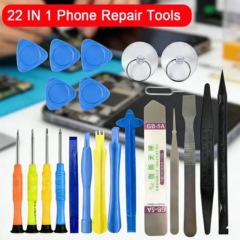 21-in-1 Mobile Phone Repair Tool Kit for iPhone, Android, Samsung - Professional Screwdriver Combination Set for Disassembly and Maintenance thumbnail 1