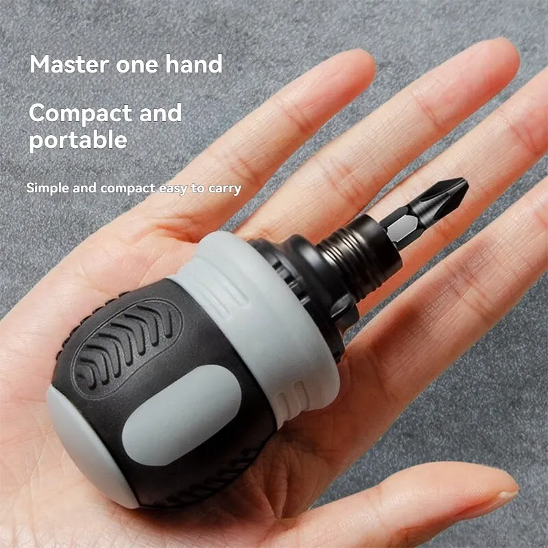 Mini Ratchet Screwdriver Set with Double-Ended Bit, CR-V Steel, Labor-Saving Dual-Purpose Tool for Home, Auto, and Appliance Repair