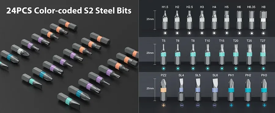 24-in-1 Multi-Purpose Ratchet Screwdriver Set with Magnetic Bits for DIY Household Repair and Precision Work showcase 4
