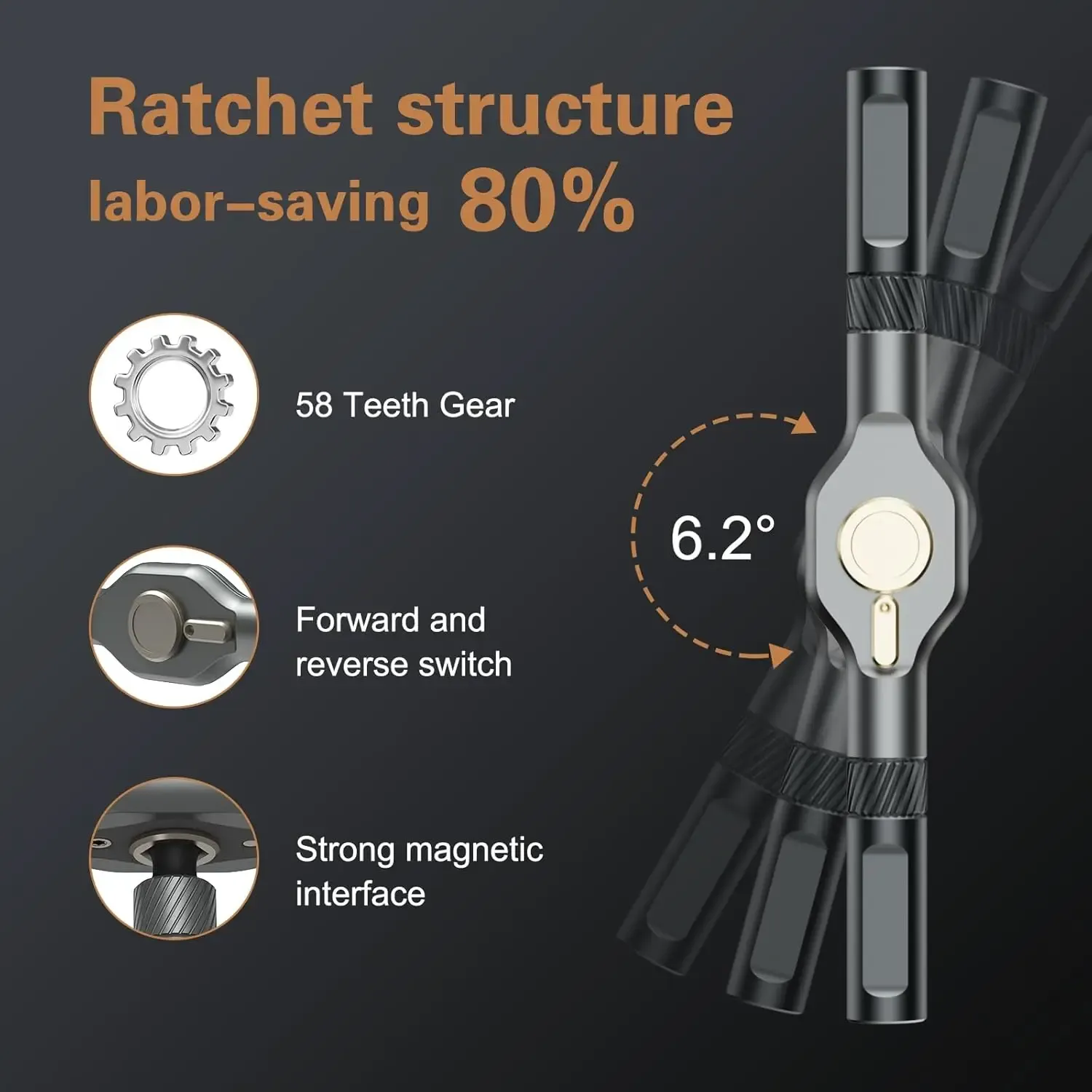 24-in-1 Multi-Purpose Ratchet Screwdriver Set with Magnetic Bits for DIY Household Repair and Precision Work thumbnail 3
