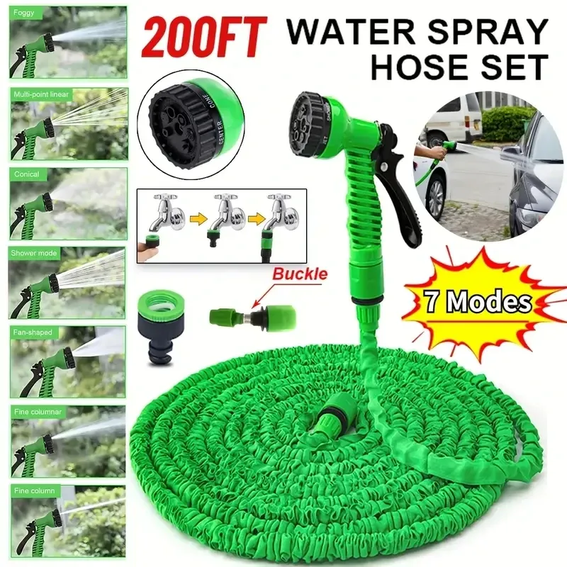 25-200FT Expandable Garden Hose, Lightweight & Durable Magic Water Hose with 7 Spray Patterns, Easy Storage for Home Garden, Car Wash, Pet Bathing showcase 2