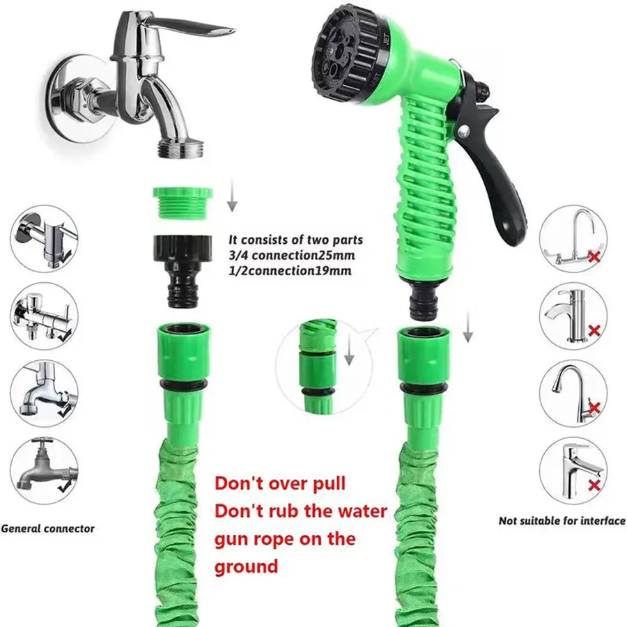 25-200FT Expandable Garden Hose, Lightweight & Durable Magic Water Hose with 7 Spray Patterns, Easy Storage for Home Garden, Car Wash, Pet Bathing showcase 8