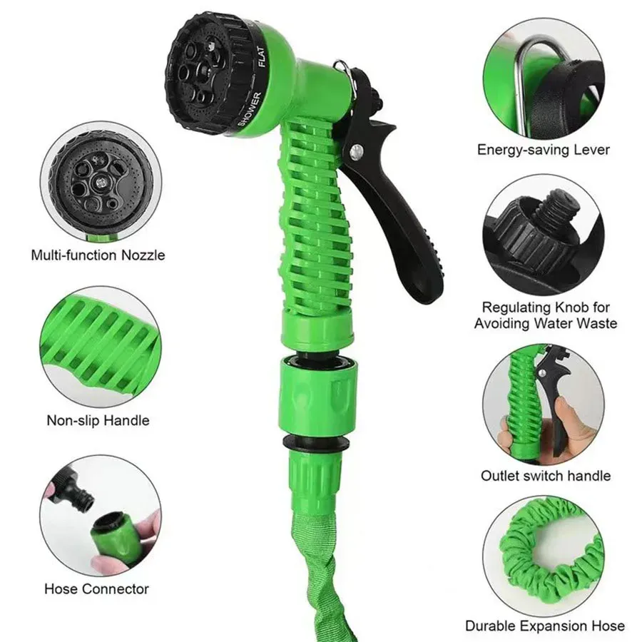 25-200FT Expandable Garden Hose, Lightweight & Durable Magic Water Hose with 7 Spray Patterns, Easy Storage for Home Garden, Car Wash, Pet Bathing showcase 9