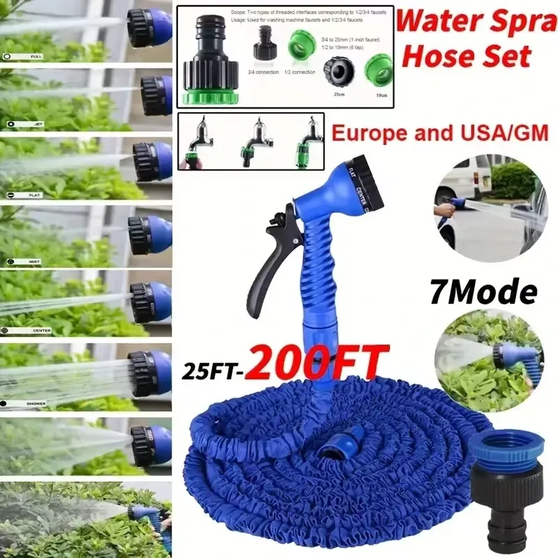 25-200FT Expandable Garden Hose, Lightweight & Durable Magic Water Hose with 7 Spray Patterns, Easy Storage for Home Garden, Car Wash, Pet Bathing showcase 11