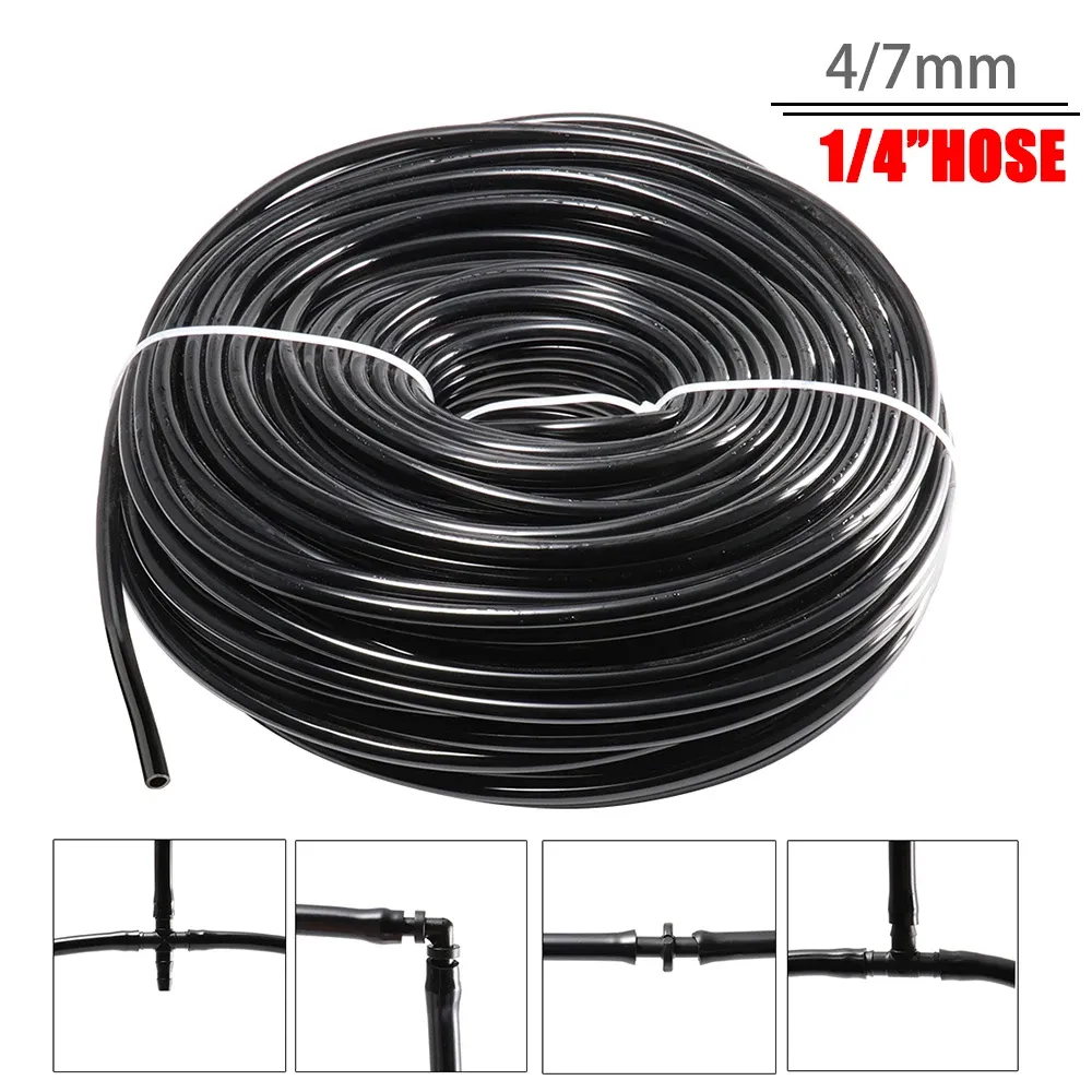 Durable PVC Micro Irrigation Tubing 4/7mm Hose for Garden Greenhouse Bonsai Drip System Sprinkler - 5m to 60m Lengths Available