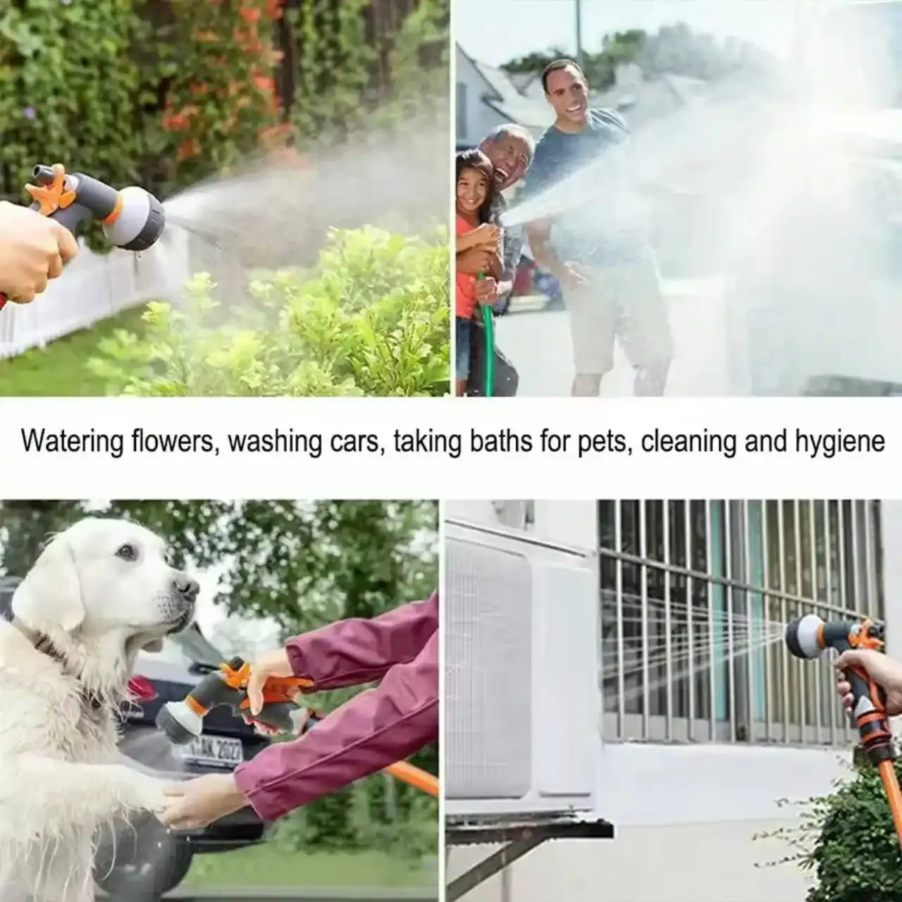 Multi-Pattern Garden Hose Nozzle Sprayer - Versatile Water Gun for Car Washing, Yard Watering, and Household Cleaning - Durable Design thumbnail 3