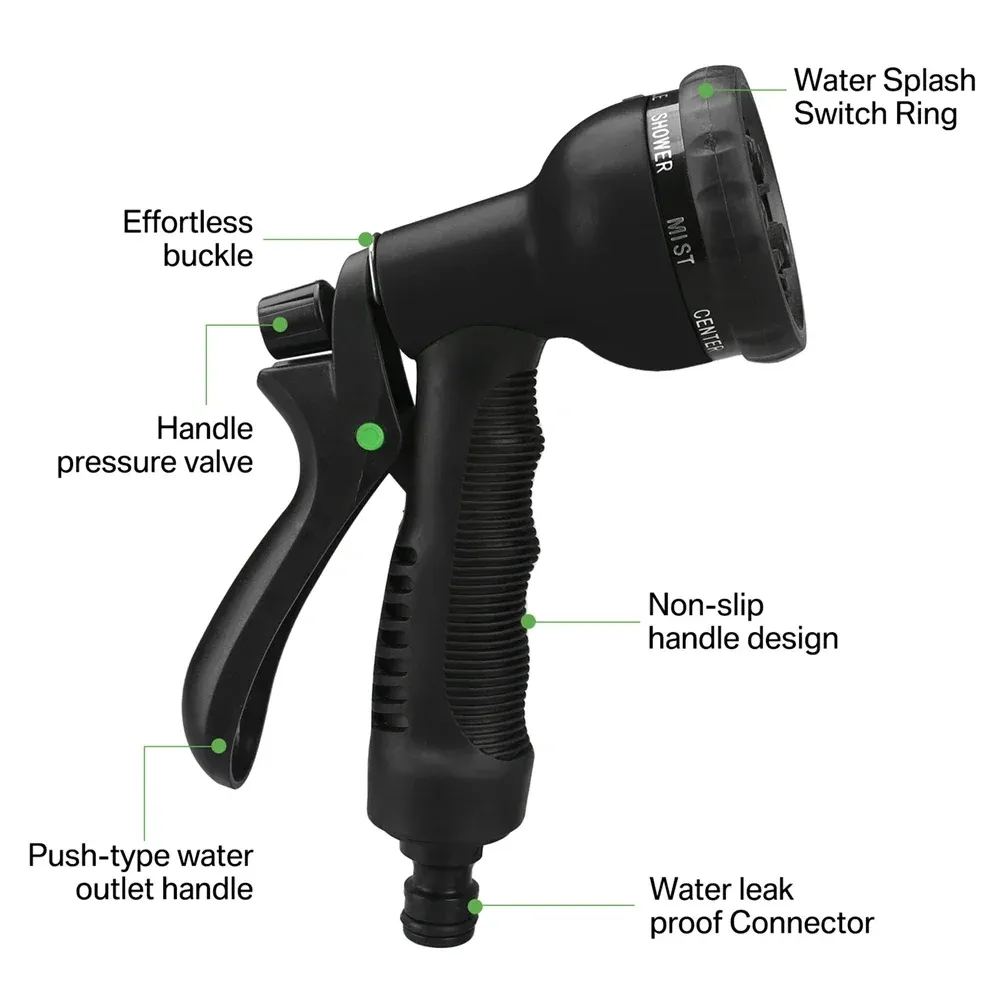 Expandable Garden Water Hose Kit 50-100FT, Durable PVC with Metal Connectors & 8-Pattern Spray Gun for Car Wash, Yard Irrigation, Home Cleaning showcase 3