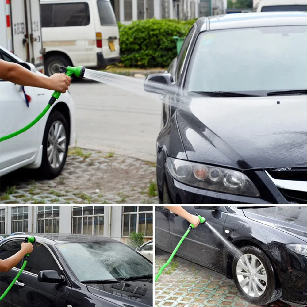 Expandable Garden Water Hose Kit 50-100FT, Durable PVC with Metal Connectors & 8-Pattern Spray Gun for Car Wash, Yard Irrigation, Home Cleaning thumbnail 6