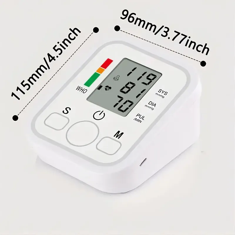 Digital Arm Cuff Sphygmomanometer Blood Pressure Monitor - Accurate Pulse Heart Rate Meter Device for Home Medical Use showcase 6