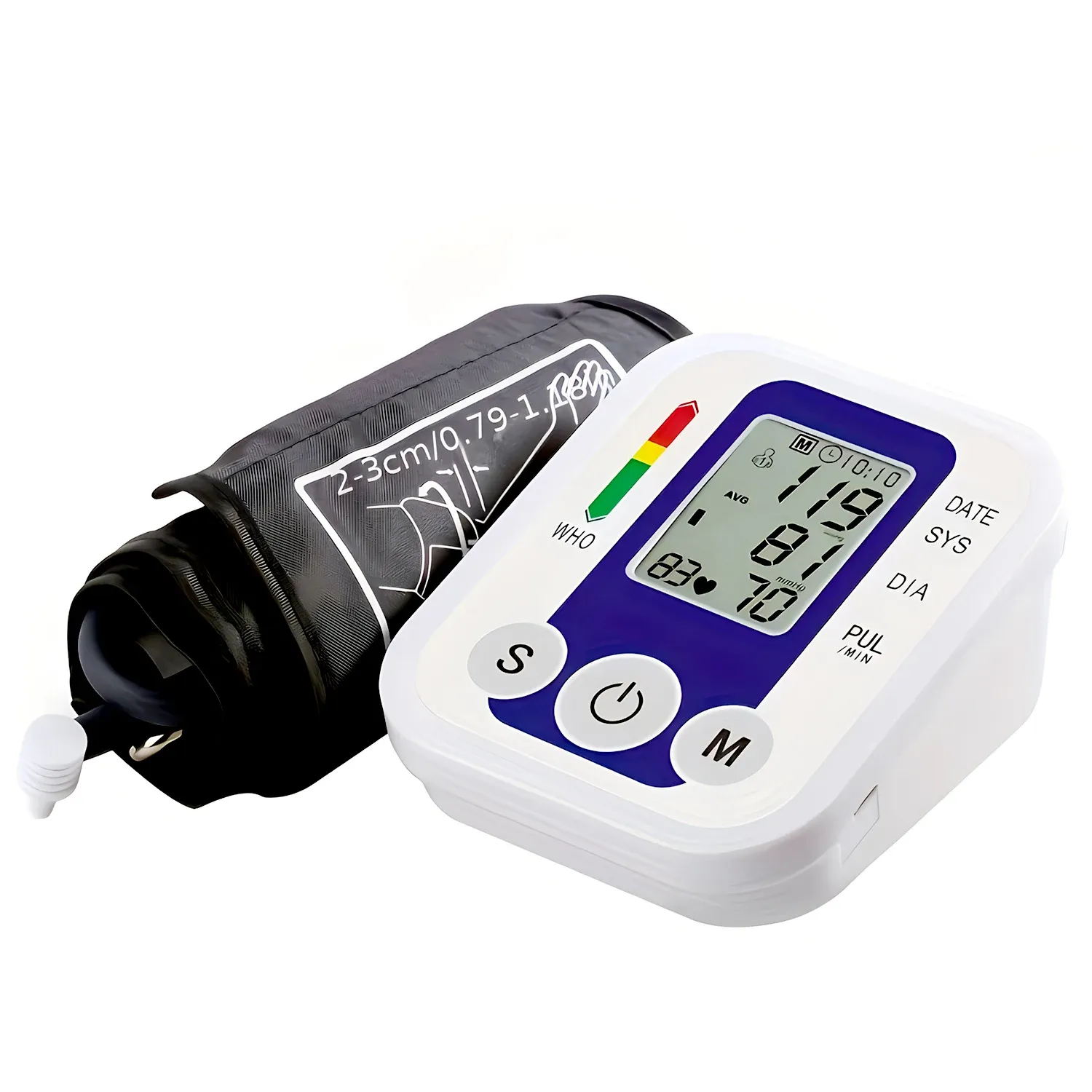 Automatic Digital Arm Blood Pressure Monitor Kit - Accurate BP Tonometer with Heart Rate Pulse Meter, Large Cuff (22-32cm), Battery & USB Powered for Home Use thumbnail 2
