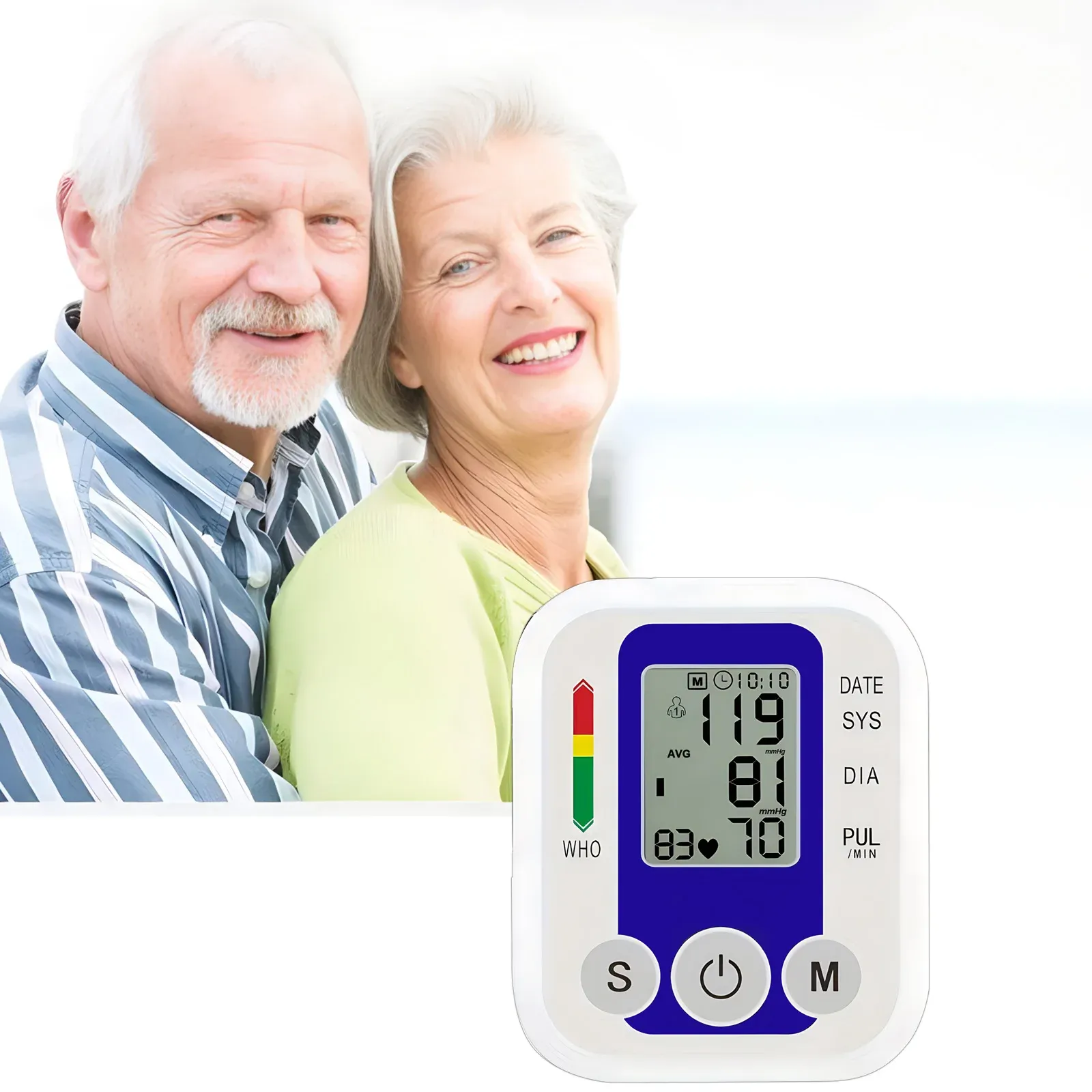 Automatic Digital Arm Blood Pressure Monitor Kit - Accurate BP Tonometer with Heart Rate Pulse Meter, Large Cuff (22-32cm), Battery & USB Powered for Home Use thumbnail 6