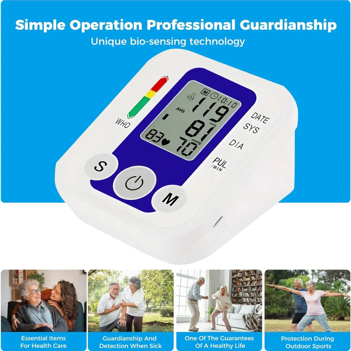 Automatic Digital Arm Blood Pressure Monitor Kit - Accurate BP Tonometer with Heart Rate Pulse Meter, Large Cuff (22-32cm), Battery & USB Powered for Home Use showcase 6