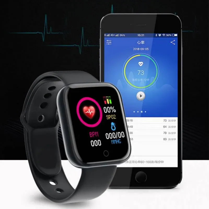 Y68 D20 Smartwatch for Men & Women: Bluetooth Connected Fitness Tracker, Heart Rate Monitor, Sleep Tracker, Music Control, Sports Bracelet with USB Charging - Compatible with Android & iOS thumbnail 4