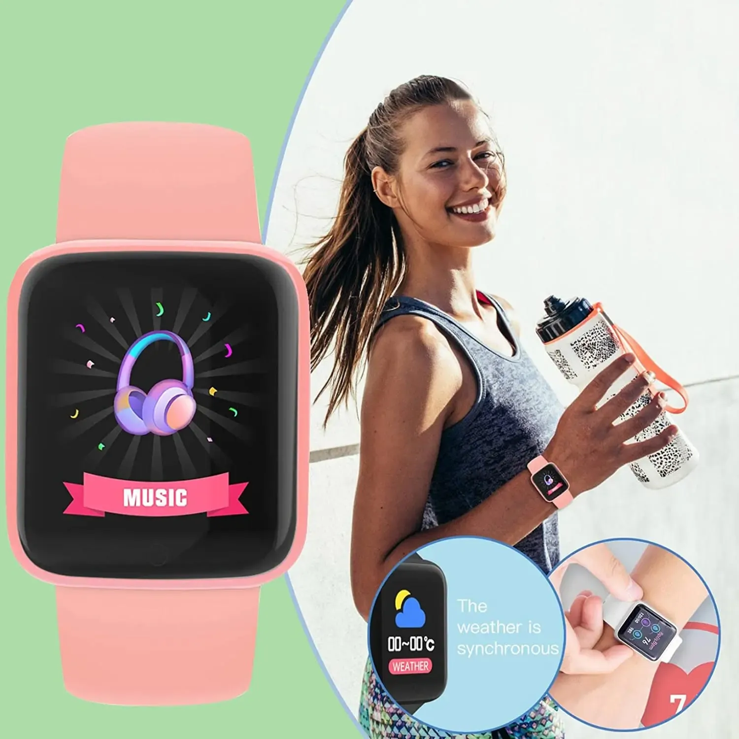 Y68 D20 Smartwatch for Men & Women: Bluetooth Connected Fitness Tracker, Heart Rate Monitor, Sleep Tracker, Music Control, Sports Bracelet with USB Charging - Compatible with Android & iOS thumbnail 5