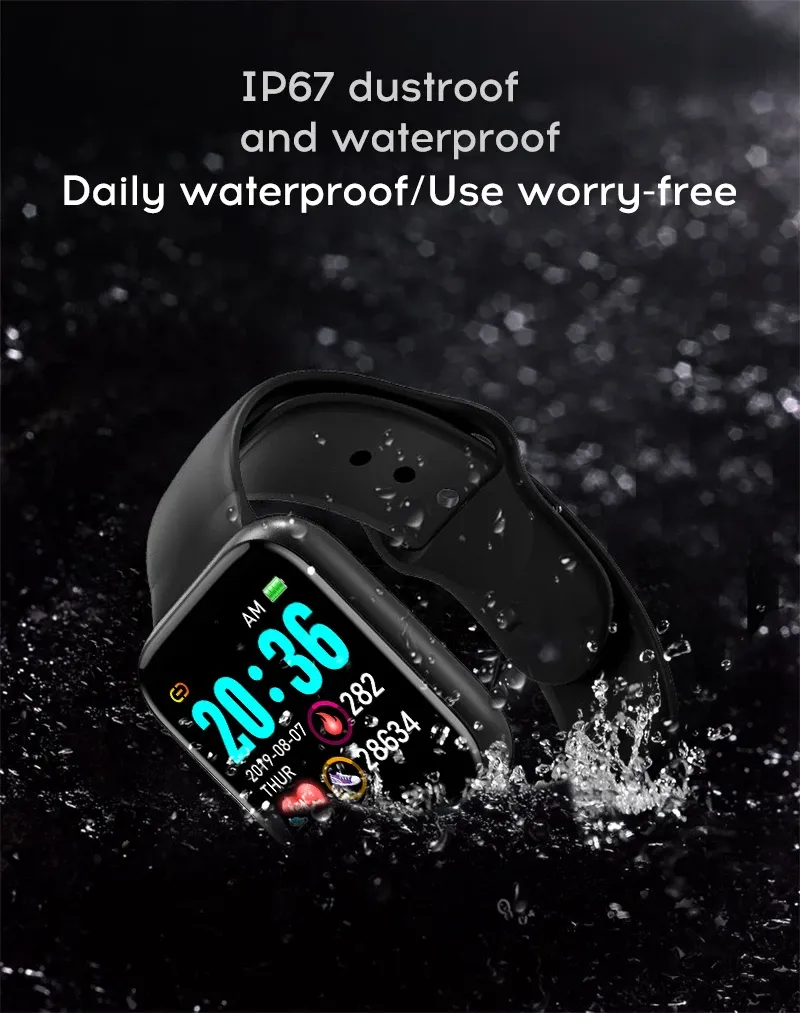 Y68 D20 Smartwatch for Men & Women: Bluetooth Connected Fitness Tracker, Heart Rate Monitor, Sleep Tracker, Music Control, Sports Bracelet with USB Charging - Compatible with Android & iOS showcase 11
