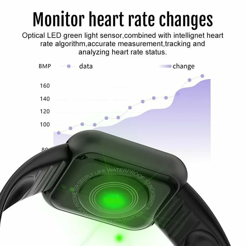 Y68 D20 Smartwatch for Men & Women: Bluetooth Connected Fitness Tracker, Heart Rate Monitor, Sleep Tracker, Music Control, Sports Bracelet with USB Charging - Compatible with Android & iOS showcase 3