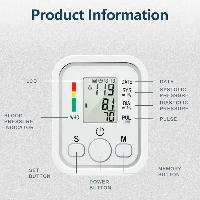 Automatic Digital Upper Arm Blood Pressure Monitor - Accurate BP Meter & Pulse Measurement for Home Use - Image 3