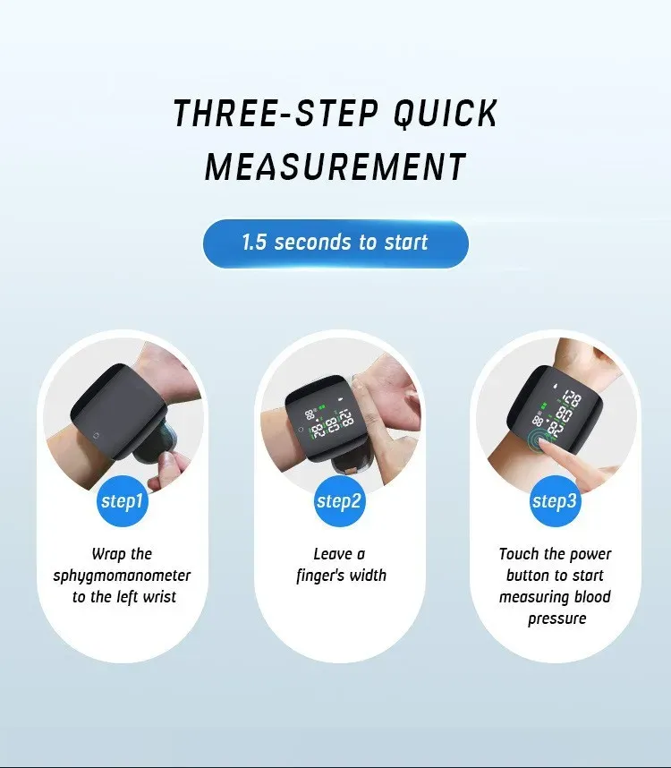 Rechargeable LED Wrist Blood Pressure Monitor with English Voice Broadcast - Accurate Sphygmomanometer Tonometer for Home Health Monitoring showcase 11