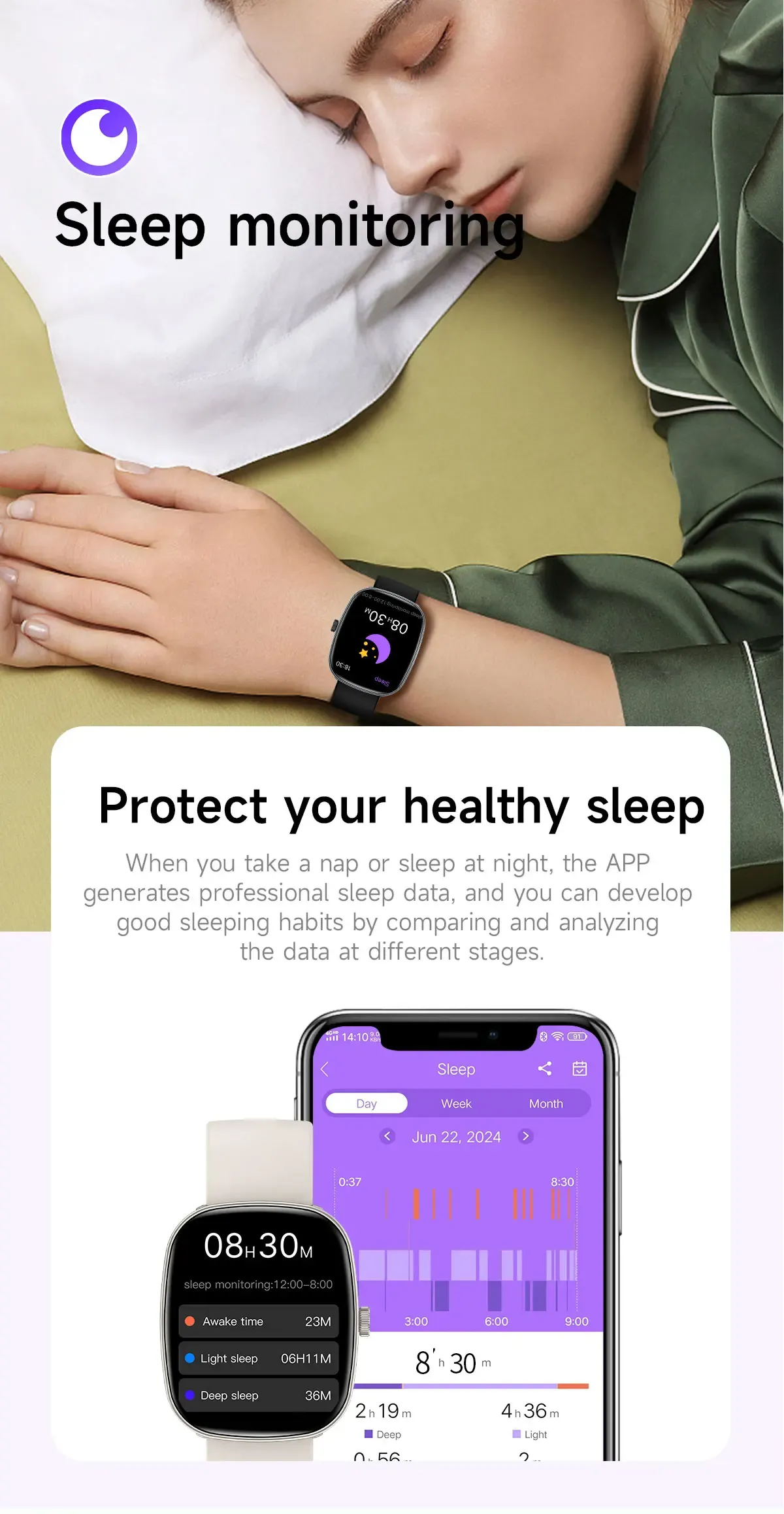 T99 Promax Smart Watch for Men & Women: 1.83" HD Color Screen, Bluetooth Calls, Health Monitoring (Blood Oxygen/Pressure), Fitness Tracker, IP67 Waterproof, Compatible with Android & iOS showcase 13