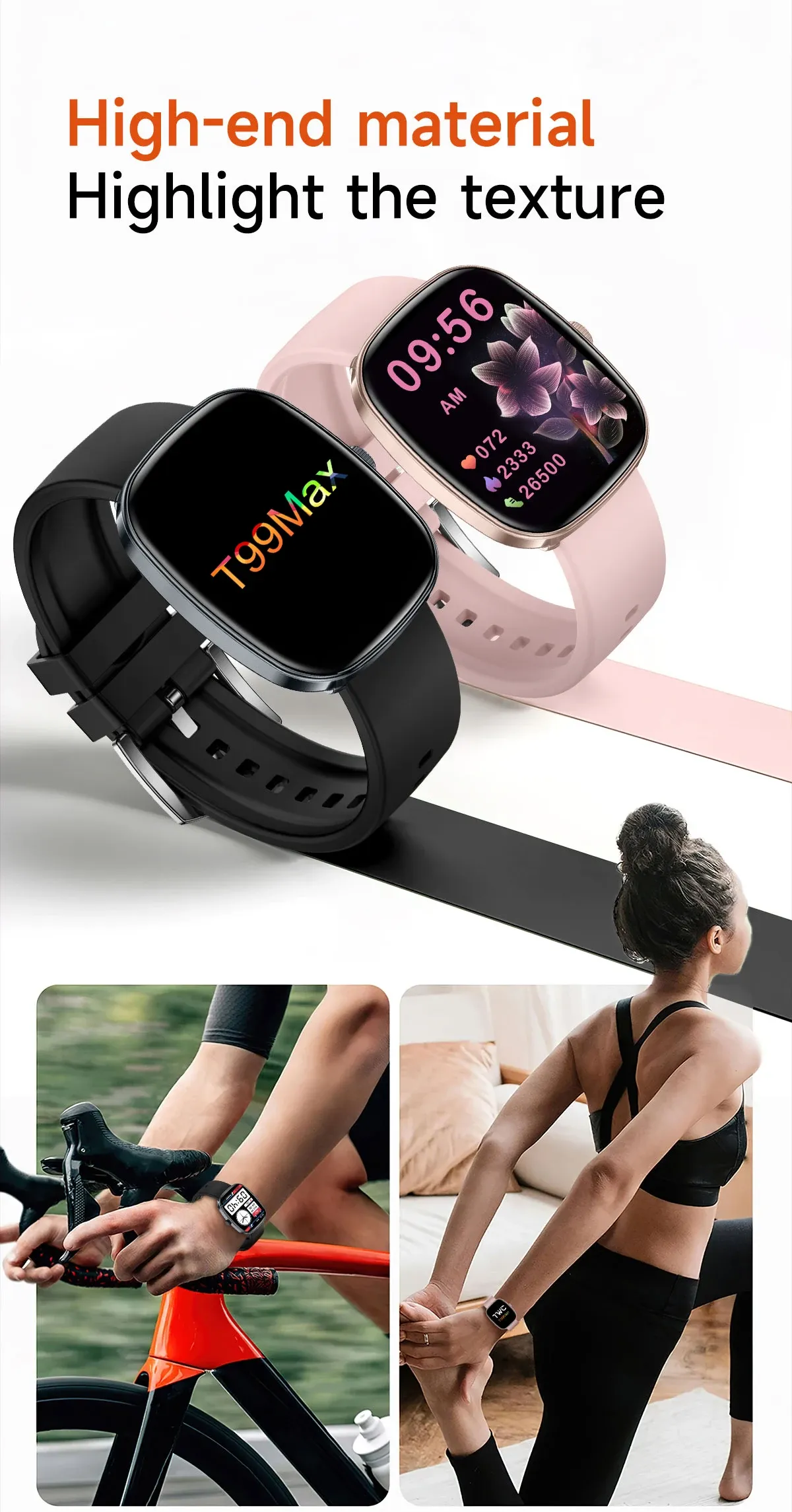 T99 Promax Smart Watch for Men & Women: 1.83" HD Color Screen, Bluetooth Calls, Health Monitoring (Blood Oxygen/Pressure), Fitness Tracker, IP67 Waterproof, Compatible with Android & iOS showcase 4
