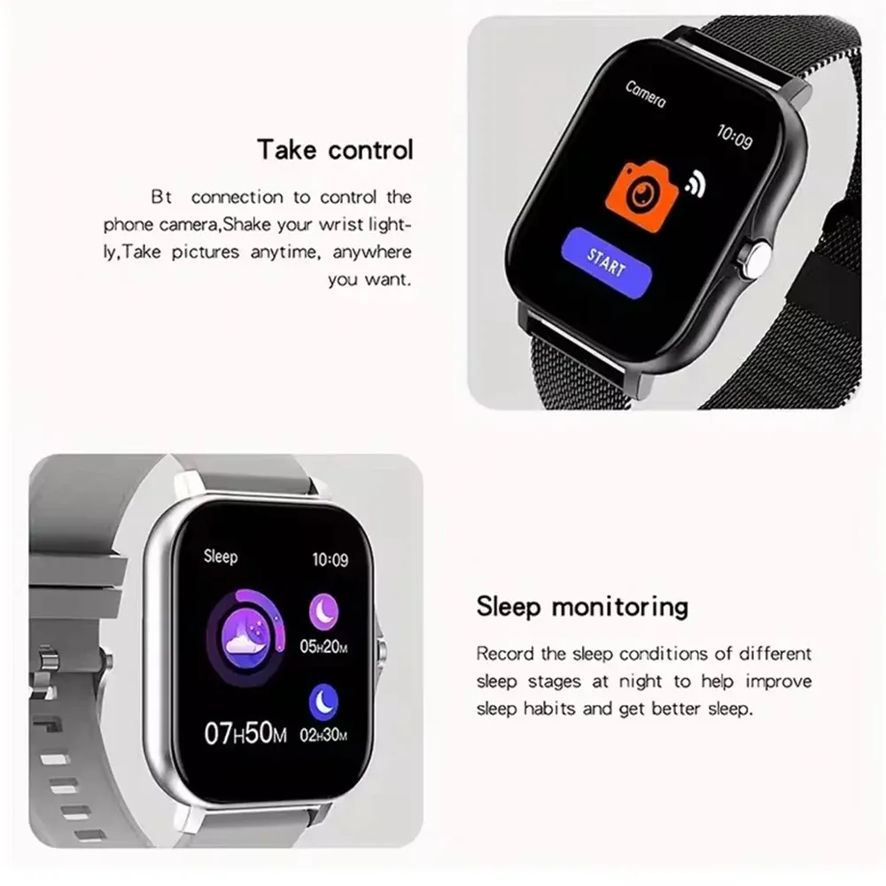 T99 Promax Smart Watch for Men & Women: 1.83" HD Color Screen, Bluetooth Calls, Health Monitoring (Blood Oxygen/Pressure), Fitness Tracker, IP67 Waterproof, Compatible with Android & iOS thumbnail 4