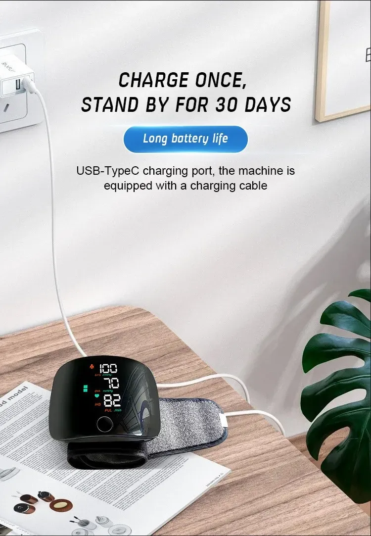 Rechargeable Voice Blood Pressure Monitor - Digital Tensiometro for Home Health, English Voice Output, Accurate Sphygmomanometer for Seniors and Adults showcase 10