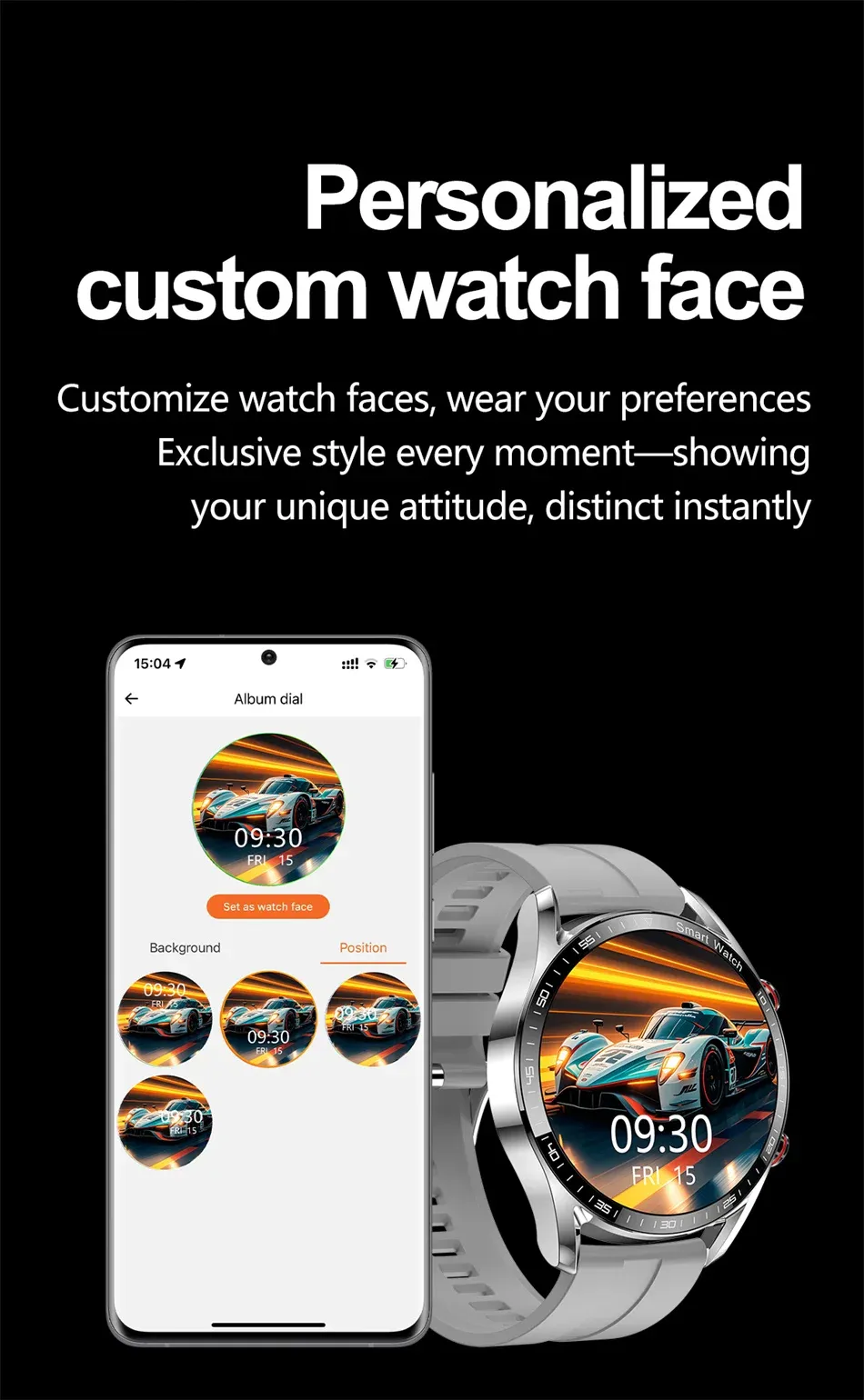 Smart Watch for Men - 1.53" Full HD Touchscreen, ECG+PPG, Multi-Sport Modes, Bluetooth Calling, IP67 Waterproof, Business Style Smartwatch with Fitness Tracker showcase 6