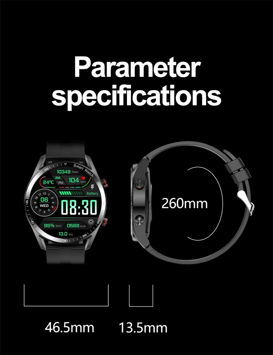 Smart Watch for Men - 1.53" Full HD Touchscreen, ECG+PPG, Multi-Sport Modes, Bluetooth Calling, IP67 Waterproof, Business Style Smartwatch with Fitness Tracker showcase 25