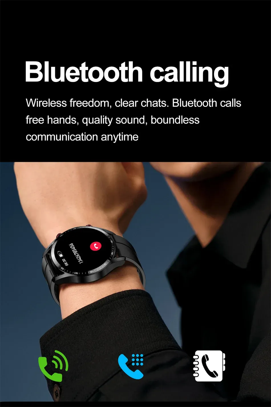 Smart Watch for Men - 1.53" Full HD Touchscreen, ECG+PPG, Multi-Sport Modes, Bluetooth Calling, IP67 Waterproof, Business Style Smartwatch with Fitness Tracker showcase 8