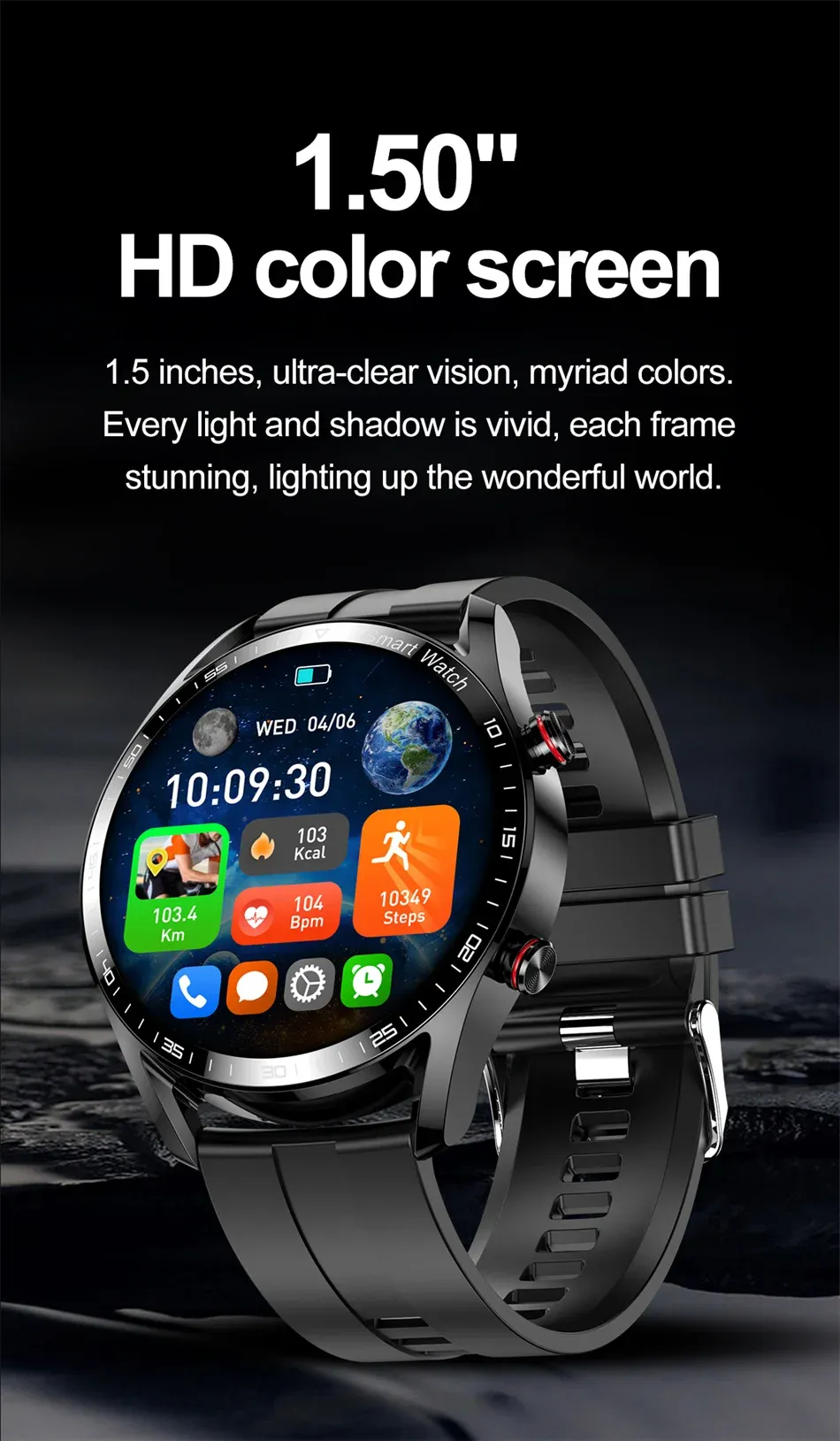 Smart Watch for Men - 1.53" Full HD Touchscreen, ECG+PPG, Multi-Sport Modes, Bluetooth Calling, IP67 Waterproof, Business Style Smartwatch with Fitness Tracker showcase 3