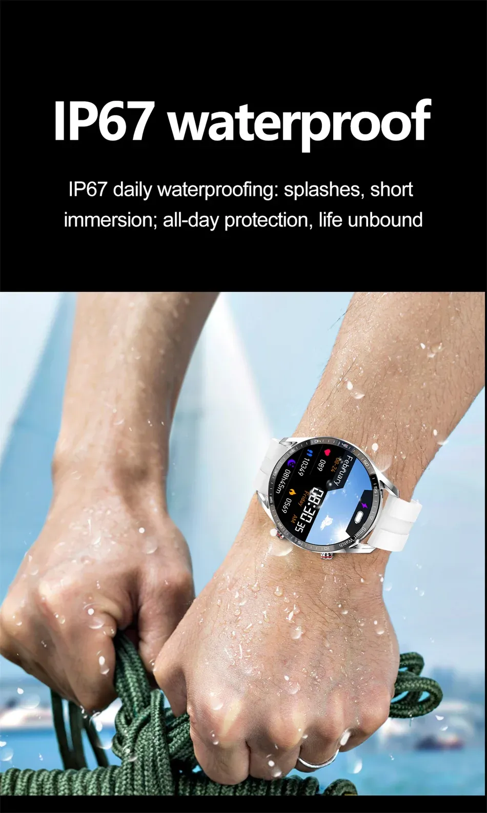 Smart Watch for Men - 1.53" Full HD Touchscreen, ECG+PPG, Multi-Sport Modes, Bluetooth Calling, IP67 Waterproof, Business Style Smartwatch with Fitness Tracker showcase 23