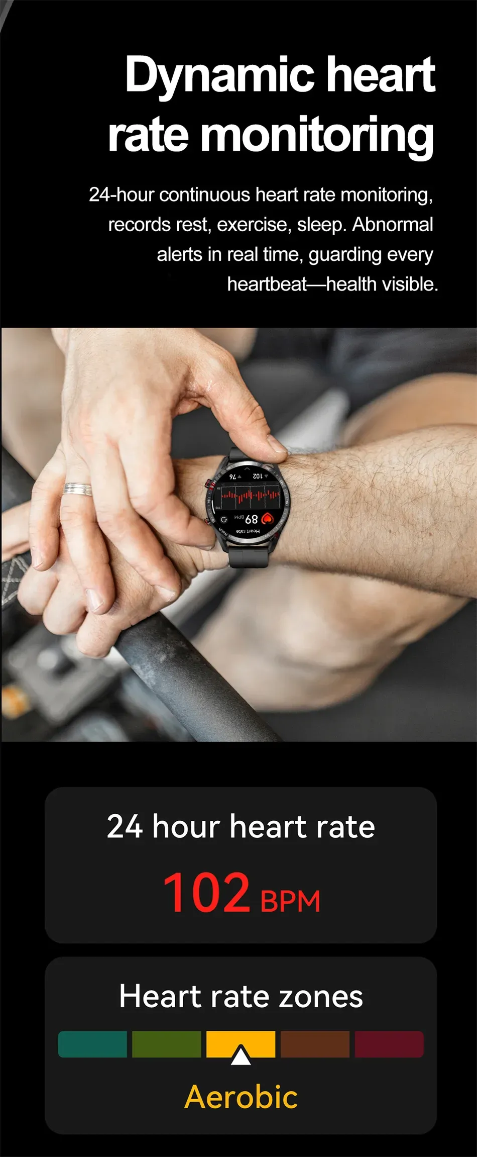 Smart Watch for Men - 1.53" Full HD Touchscreen, ECG+PPG, Multi-Sport Modes, Bluetooth Calling, IP67 Waterproof, Business Style Smartwatch with Fitness Tracker showcase 14