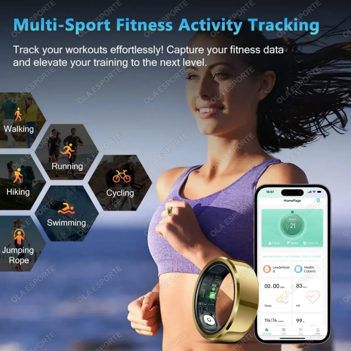 2025 Smart Ring for Men & Women: Blood Pressure, Heart Rate, Sleep Monitoring, SpO2, Waterproof (IP68/5ATM), Multi-Sport Tracking, Remote Camera Control showcase 4