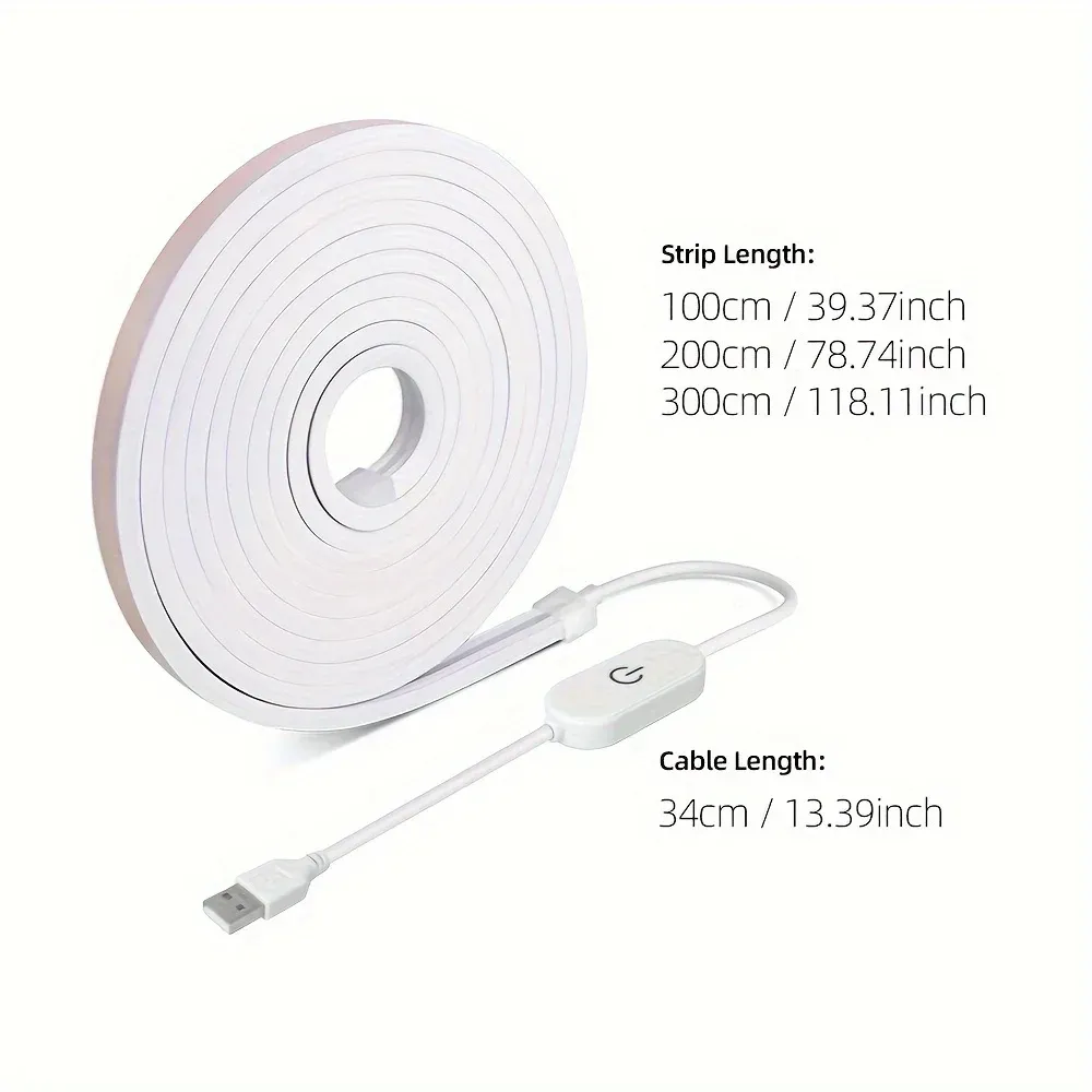 Dimmable LED Neon Strip Light with Touch Sensor, USB Powered 5V Silicone Rope Light, IP67 Waterproof Flexible Neon Sign Tape for Home Decor, TV Backlight, Outdoor Use showcase 4
