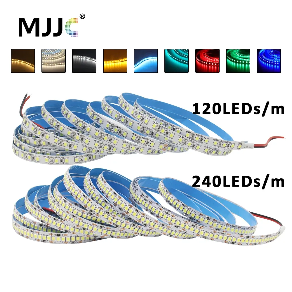 Flexible 12V LED Strip Lights SMD 2835, 120/240 LEDs/M, Warm White, 1M-5M Length, Indoor Home Decor & Accent Lighting
