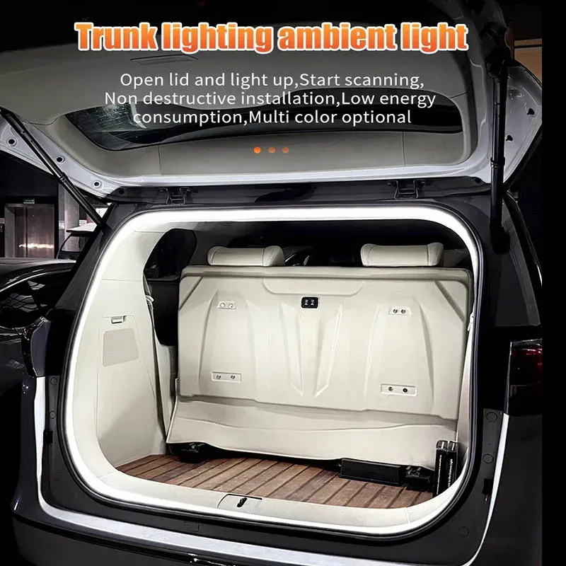 Waterproof LED Trunk Light Strip - Automatic Sensing Tailgate Ambient Interior Lighting for Cars, Flexible Design, Easy Installation